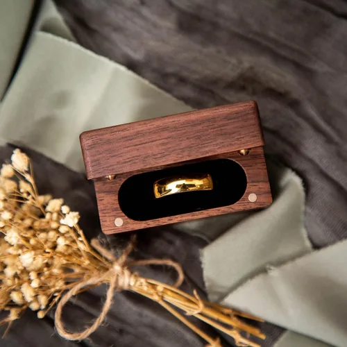 Miniatura 17 de MUUJEE Grow Old With Me Engraved Wooden Ring Box, Slim Engagement Proposal Ring Holder, Wedding Ceremony Ring Bearer Box, Fiance Gift Ideas