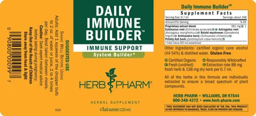 Miniatura 11 de Herb Pharm Daily Immune Builder - Defensa del sistema inmunológico a base de hierbas, 1 onza