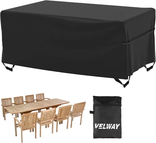 Miniatura 21 de Velway Funda para muebles de patio al aire libre, impermeable, rectangular, para mesa de patio, silla, sofá, 67 pulgadas de largo x 37 pulgadas