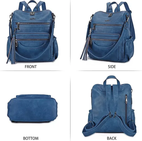 Miniatura 33 de Bolsos mochila monedero de piel sintética para mujer, bolsas con zíper, mochilas de hombro casuales
