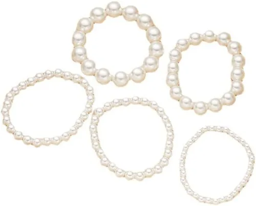 Miniatura 4 de YangQian Juego de pulseras elásticas de perlas en capas para mujer, pulseras apilables para niñas, disfraz de varias capas, pulseras de perlas