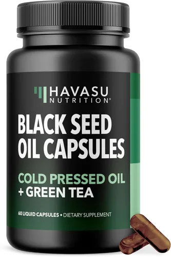 Miniatura 16 de Cápsulas de aceite de semilla negra prensado en frío - Suplemento de 1500 mg de comino negro para la función inmune, apoyo digestivo y salud general