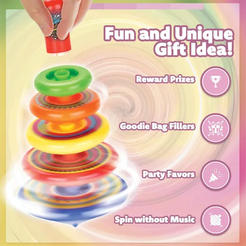 Miniatura 2 de IPIDIPI TOYS Spineez Trompos Giratorios Apilables para Niños – Juego de 3, 15 Piezas Juguetes Giratorios OVNI – Ideales Rellenos de Media de Navidad