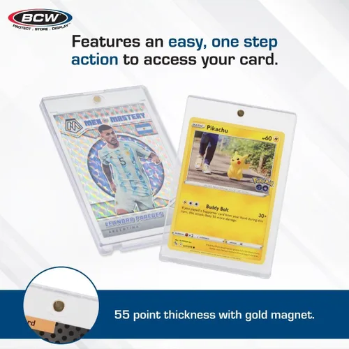 Miniatura 4 de BCW Tarjetero magnético – Grosor de 55 PT – 1 unidad Estuche protector para tarjetas con cierre magnético dorado seguro Protección UV, diseño