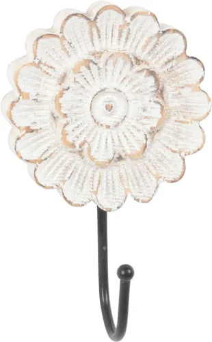 Miniatura 7 de dwellington Ganchos de pared de madera envejecida con flores para colgar abrigos, colgador único pequeño y vintage para llaves, bolsos, toallas