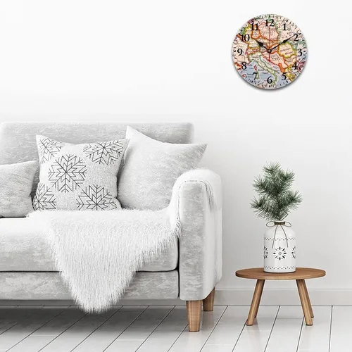 Miniatura 32 de Reloj de pared de madera con mapa del mundo antiguo, estilo nostálgico, Atlas histórico, diseño vintage, impresión de madera, reloj de pared
