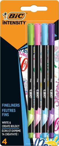 Miniatura 9 de BIC Intensity - Rotulador de punta fina (0.016 in, 12 unidades), color azul Negro