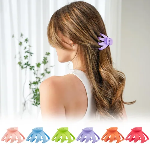 Miniatura 5 de Pinzas para cabello medianas mate de 2.8 para cabello fino, sujeción fuerte de 90°, antideslizantes, neutras, tipo pulpo jumbo, accesorios