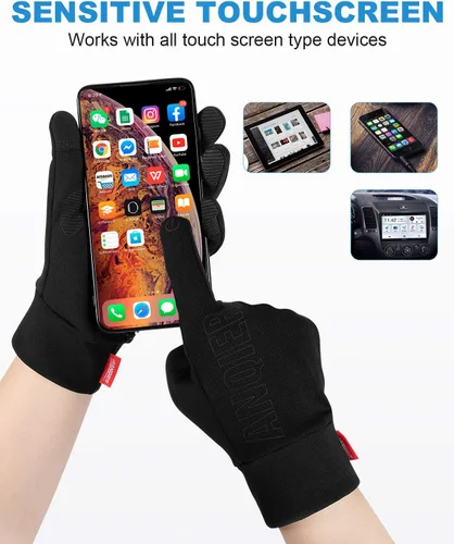 Miniatura 3 de LANYI Guantes de invierno para correr, ligeros, con pantalla táctil, antideslizantes, resistentes al viento, guantes de ciclismo, trabajo, guantes