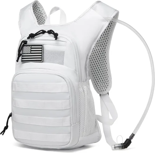 Miniatura 15 de Mochila de Hidratación Wotony con Vejiga de Agua para Senderismo Paquete de Hidratación Táctico para Hombres Mujeres Mochila de Agua Molle para Negro