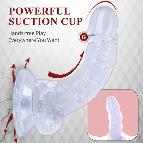 Miniatura 3 de Consoladro de 7.5 pulgadas realista y suave para estimulación del punto G y juegos sexuales anales, consoladores clásicos de 1.6 pulgadas