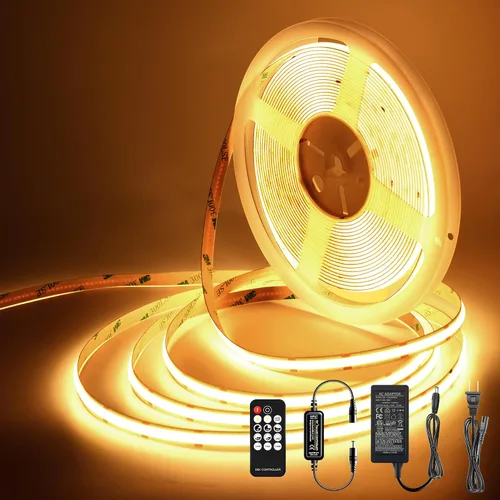 Miniatura 10 de Pandery Tira de LED COB, Tira de Luces LED 1M/3.28ft, Tiras LED Regulables por Toque, CRI90+, Luz COB LED Blanca Cálida 2700K, 960LEDs, Tira