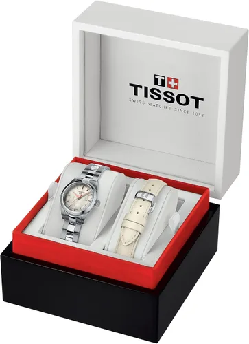 Miniatura 9 de Tissot para mujer T-My Lady Reloj de vestir de acero inoxidable blanco T132010111100