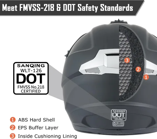 Miniatura 3 de SanQing - Casco de motocross para jóvenes y niños, casco integral para motocicleta de cara completa para bicicleta de tierra ATV cuatrimoto MX