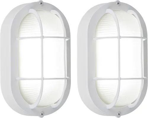 Miniatura 8 de GRUENLICH Luces de pared exteriores ovaladas de 8.5'', Luz de mamparo LED regulable, Iluminación para sauna y exterior, Clasificación ETL, 6W 600
