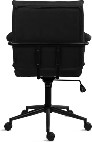 Miniatura 7 de 2xhome Juego de 2 modernas sillas de oficina con respaldo medio, asiento y respaldo acolchados Silla de dibujo tapizada de tela suave Diseño