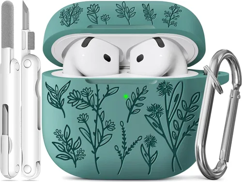 Miniatura 47 de Funda para Airpods Pro 3 con tapa magnética, fundas grabadas con flores para Apple AirPods Pro de 3ª generación 2025, funda de silicona suave