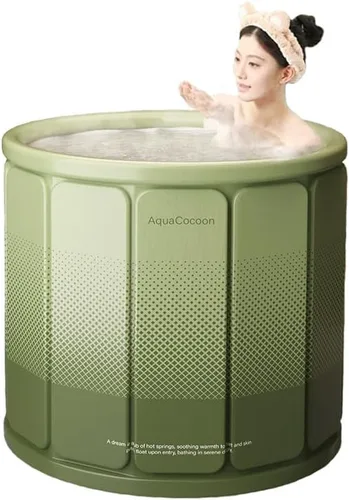 jessie - Tina plegable portátil para adultos PVC SPA, tina de pie para cabina de ducha, bañera independiente no inflable para baño caliente o de