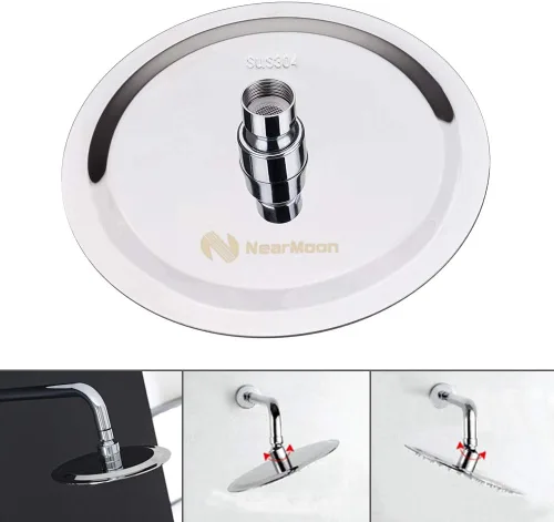 Miniatura 3 de NearMoon Cabezal de ducha de lluvia, diseño ultra fino - aumento de presión, experiencia genial, lluvia de alto flujo, acero inoxidable