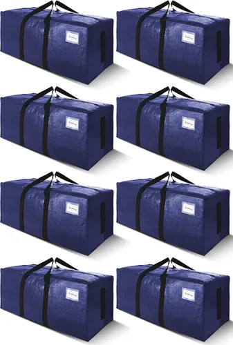 Miniatura 15 de SWEET DOLPHIN Paquete de 8 bolsas de mudanza resistentes de 200 libras con asas envolventes, bolsas de almacenamiento extra grandes para ahorrar