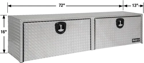 Miniatura 4 de Buyers Products 1701551 - Caja de herramientas para camión de aluminio plateado con tapa superior de rodamiento de diamante, 72 x 13 x 16 pulgadas