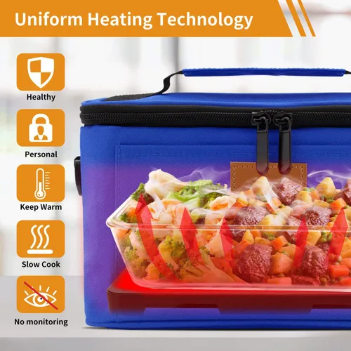 Miniatura 9 de Aotto Horno portátil, lonchera eléctrica, calentador de alimentos – 12 V/24 V/110 V 3 en 1 calentador de alimentos para coche – Fiambrera térmica