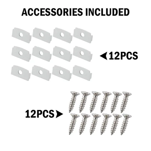 Miniatura 4 de StarlandLed Canal de aluminio LED de yeso, paquete de 6 unidades de 3.3 pies con brida para tira LED, perfil de aluminio para paneles de yeso