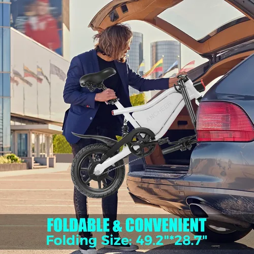 Miniatura 6 de ANCHEER Bicicleta eléctrica plegable para adultos, bicicleta eléctrica de 20 MPH, bicicletas eléctricas de hasta 45 millas, bicicleta eléctrica