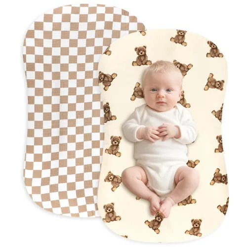 Miniatura 16 de Funda de muselina para tumbona de bebé suave de algodón orgánico, cubre para tumbona de recién nacido para bebés, niñas y niños (Azul)