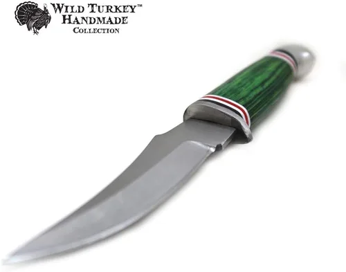 Miniatura 2 de Colección Color Mango de Madera Hoja Fija Skinner Cuchillo con Funda de Cuero (Verde)