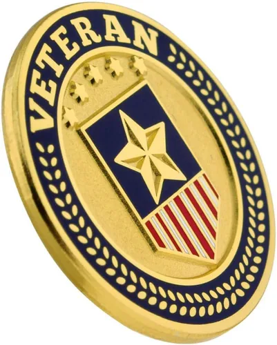 Miniatura 44 de PinMart Pin de veterano – Pin patriótico americano de solapa o sombrero – Orgulloso de ser retirado ejército, marina, fuerza aérea o cuerpo