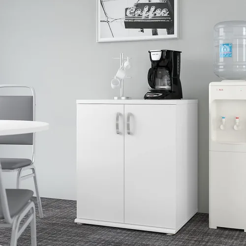 Miniatura 2 de Bush Business Furniture - Armario universal de almacenamiento de piso con puertas y estantes en blanco, unidad de almacenamiento vertical de oficina