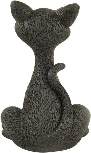 Miniatura 7 de JFSM INC. Figura de gato negro sonriente de 5 pulgadas, bonita estatua de gatito de resina para decoración del hogar u oficina, colección Happy Cat
