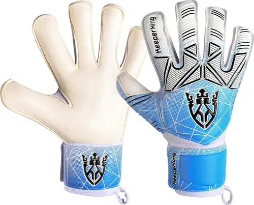 Miniatura 11 de Keeperking - Guantes de portero de fútbol para niños, jóvenes y adultos, palmas de agarre fuerte de látex con espinas removibles para la protección