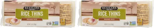 SESMARK Thins de arroz integral, 3.5 onzas (paquete de 2)
