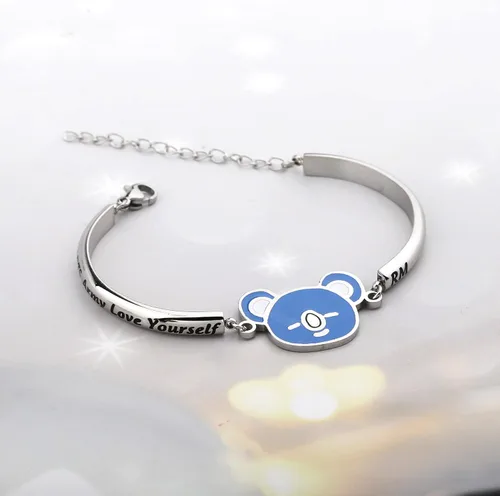 Miniatura 4 de MTYCTWED Love Yourself Pulsera Kpop Star Charm Pulsera de doble bucle regalo inspirador para amantes de la música, regalo de joyería para niñas