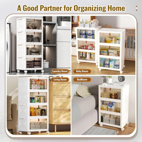 Miniatura 3 de Contenedores de almacenamiento de 2 niveles organizadores de cajas de plástico – 36 cuartos de galón apilables con tapas para dormitorio, sala