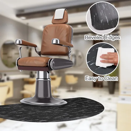 Miniatura 3 de Tapete semicírculo antifatiga para peluqueros y estilistas, antideslizante, serie antigua, tapete para silla de salón y peluquería