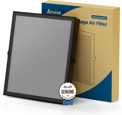 AROEVE MK04 Filtro de repuesto para purificador de aire, material para eliminar humo, filtro 4 en 1 con mezcla de carbón activado, contra cenizas