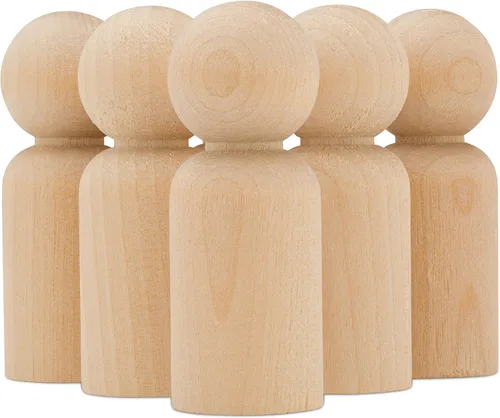 Miniatura 12 de Muñecas de Clavija de Madera, Personas de Clavija de Madera con Forma de Gnomo de 2-3/4 Pulgadas, Paquete de 25 Muñecas de Madera para Jugar