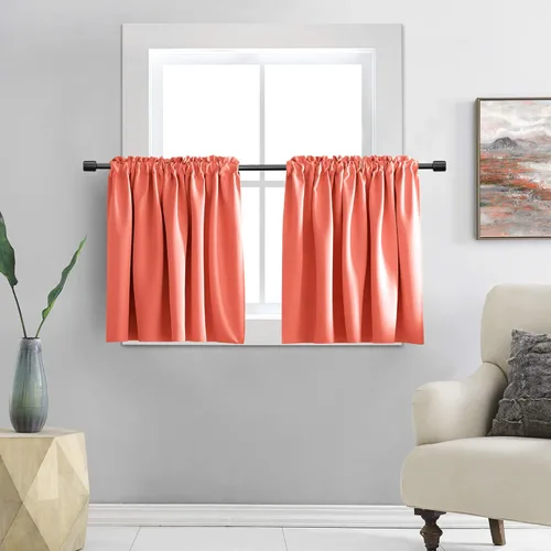 Miniatura 17 de DONREN - Cortinas blackout de 2 paneles con bolsillo para cortinero Negro