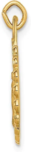 Miniatura 2 de Diamond2Deal Oro amarillo de 14 quilates medalla milagrosa pequeña redonda festoneada joyería fina para mujer L- 0787in ancho 0583in Metal