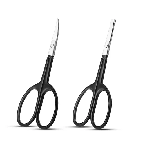 Tijeras pequeñas de aseo facial para hombres y mujeres, para cejas, pelo de nariz, bigote, barba, pestañas, kit de recortar orejas, tijeras de
