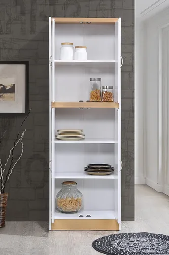 Miniatura 5 de Hodedah Despensa de cocina de 4 puertas, 4 estantes, 5 compartimentos