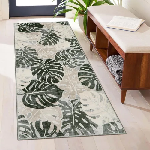 Miniatura 31 de Wonnitar Leaf - Alfombra de cocina de 2x3 pies, alfombra azul pequeña para baño, alfombra decorativa lavable para mesita de noche, planta