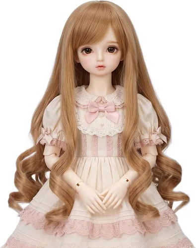 Miniatura 16 de Peluca larga recta de 8-9 pulgadas 1/3 BJD MSD DOD Pullip Dollfie peluca centro de separación DIY fabricación accesorios para el cabello