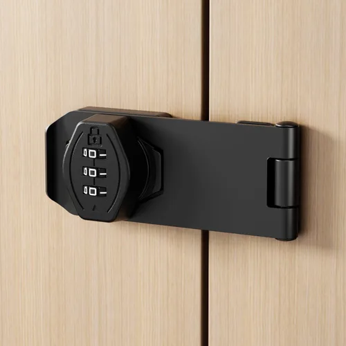 Miniatura 7 de ETEKJOY Cerradura de gabinete sin llave, contraseña de 3 dígitos, código de combinación de cerrojo, perilla giratoria de madera, cajón de armario