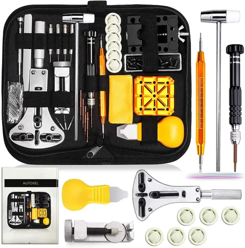 Miniatura 8 de BYNIIUR Kit de reparación de reloj herramientas de barra de resorte abridor de caja de reloj kit de herramientas de repuesto de batería de reloj