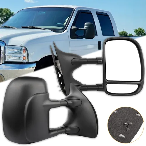 Miniatura 40 de Juego de montaje de espejos laterales Compatible con 1987-2002 para Jeep Wrangler con puerta media, plegable manual, espejo negro manual texturizado