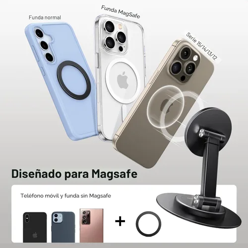 Miniatura 6 de UGREEN Soporte magnético para teléfono MagSafe, soporte de iPhone de altura ajustable para escritorio con rotación de 360° compatible con iPhone 17